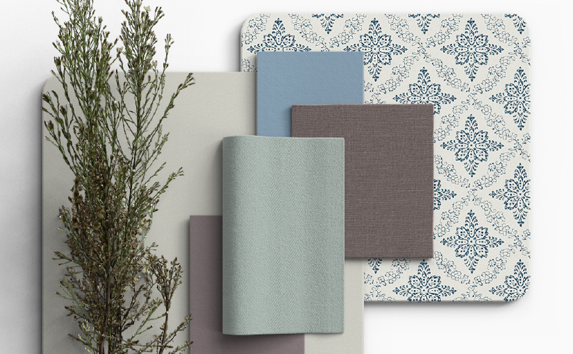 This color palette contains five muted and neutral tones that create a sense of tranquility and sophistication. The dominant color is a soft blue-grey, accompanied by a muted green-grey, light grey, deep brown-grey, and medium warm grey. Together, these colors evoke the feeling of a misty and peaceful morning, a serene coastal landscape, or a tranquil mountain retreat.